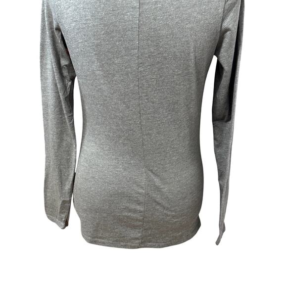 Fabletics Pullover Top Twisted Side Scoop Neckline Long Sleeve Heathered Gray XS - Picture 8 of 10